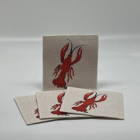 Crawfish Linen Coasters (set of 4)
