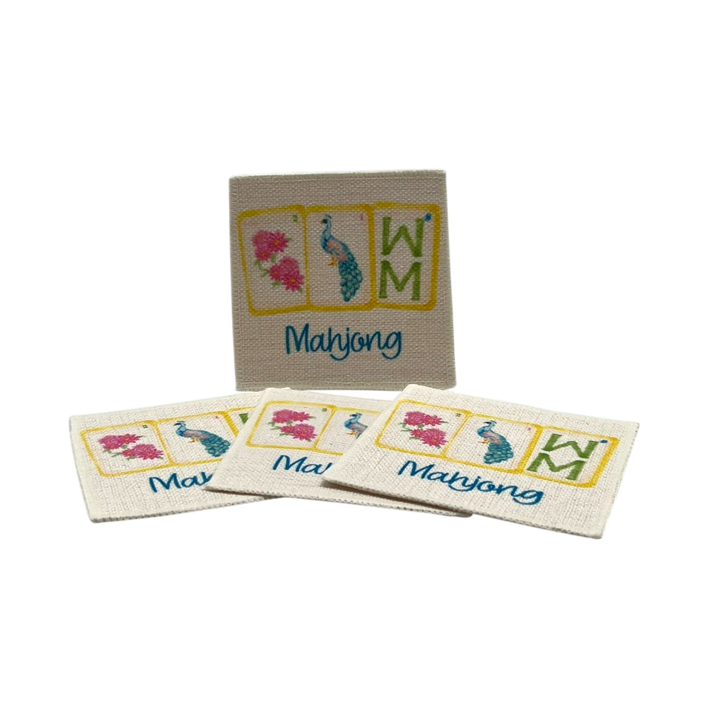 Mahjong Coasters (linen - set of 4)