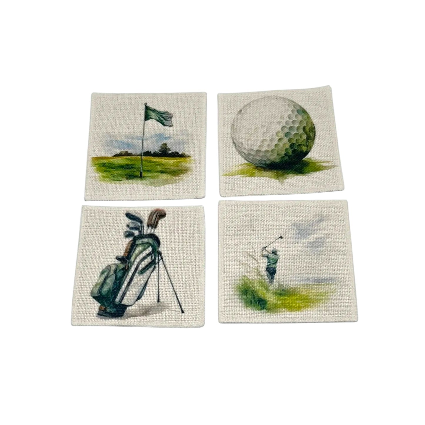 Golf Coasters (linen - set of 4)