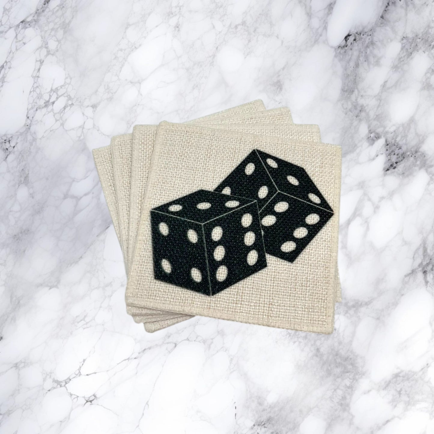 Dice Coasters (linen - set of 4)