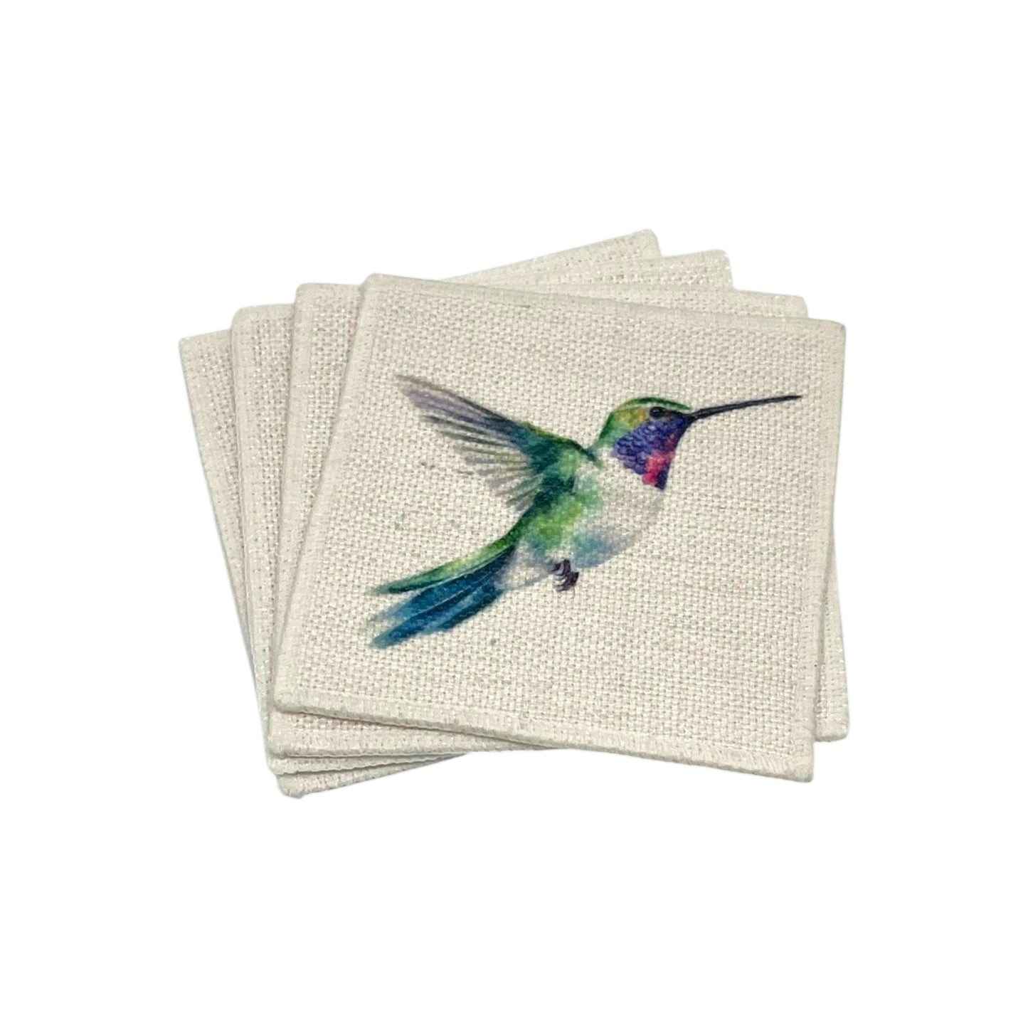 Hummingbird Coasters (linen - set of 4)