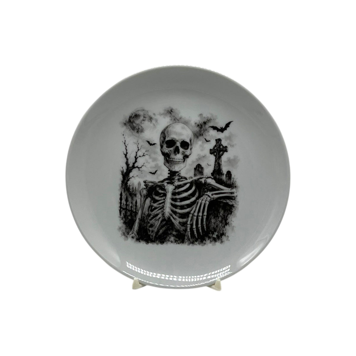Haunted Graveyard Skeleton Coupe Plate, 6.25"