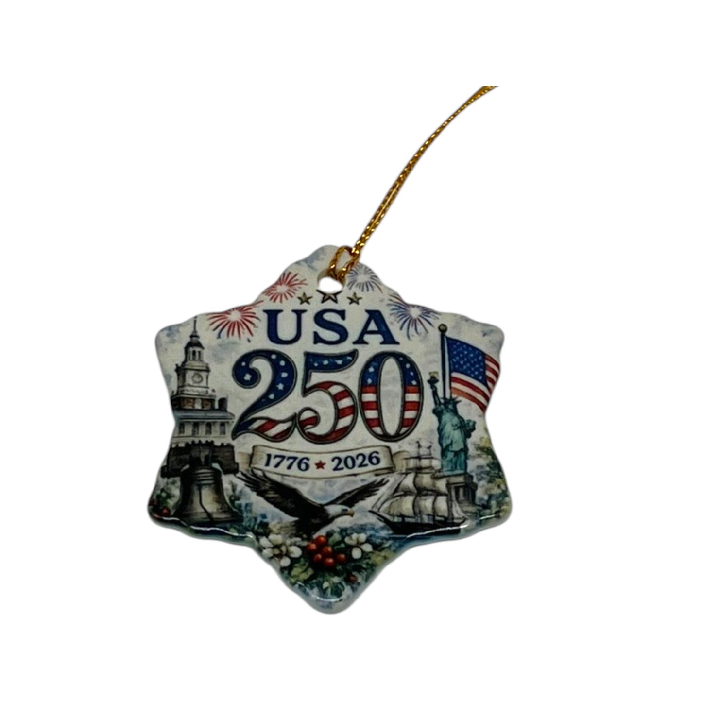 USA 250 Commemorative Porcelain Ornament