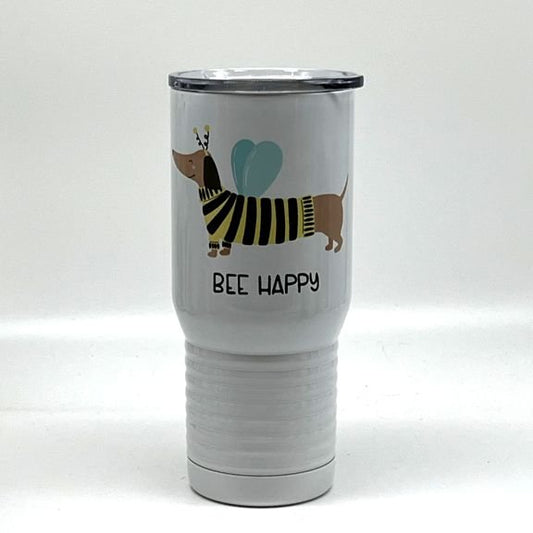 BEE Happy Stainless Steel Tumbler, 20 oz. - Dachshund