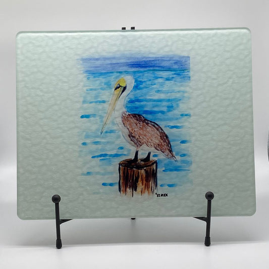 Pelican Glass Cutting Board, 12" X 15" - MADE IN THE USA