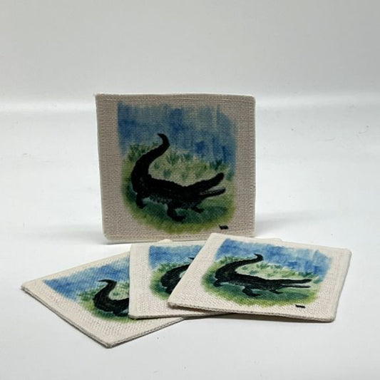 Alligator Linen Coasters (set of 4)