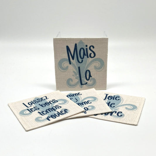 Cajun French Coasters (linen - set of 4)