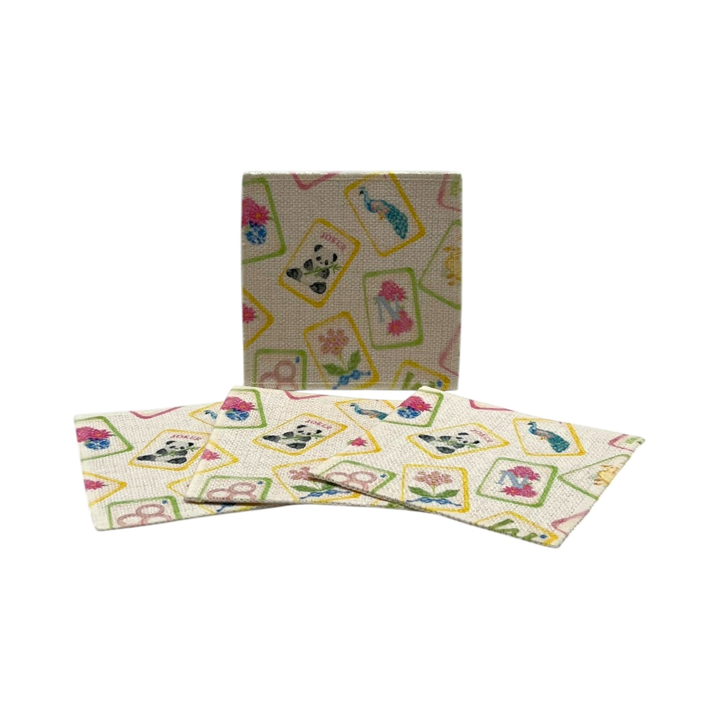Mahjong Coasters (linen - set of 4)