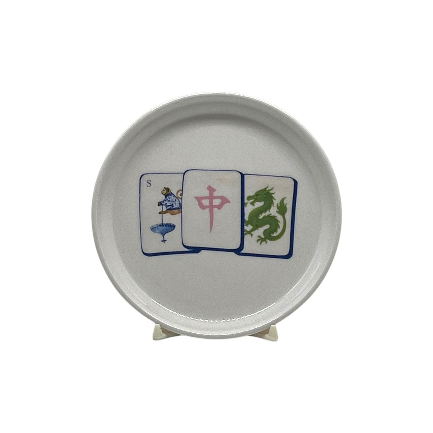 Mahjong Tiles Anything Dish, 5" (blue tiles)