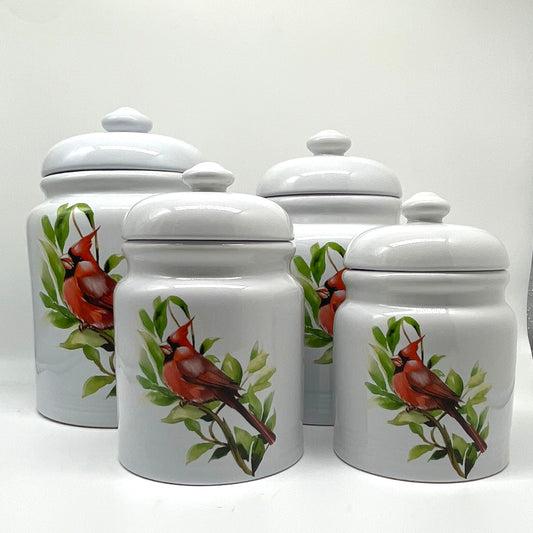 Cardinal Canister Set, 4 pc.