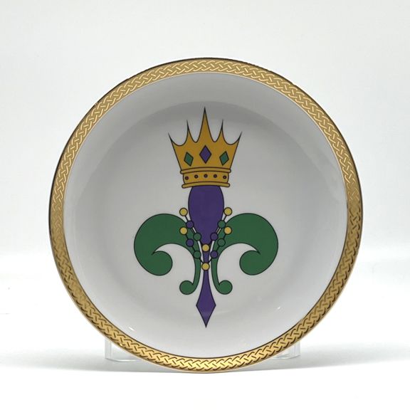 Mardi Gras Fleur de Lis Plate, 8"