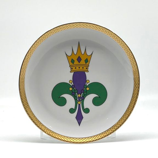 Mardi Gras Fleur de Lis Plate, 8"