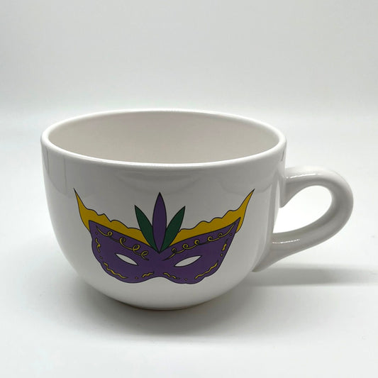 Mardi Gras Mask Gumbo / Soup Mug, 24oz.