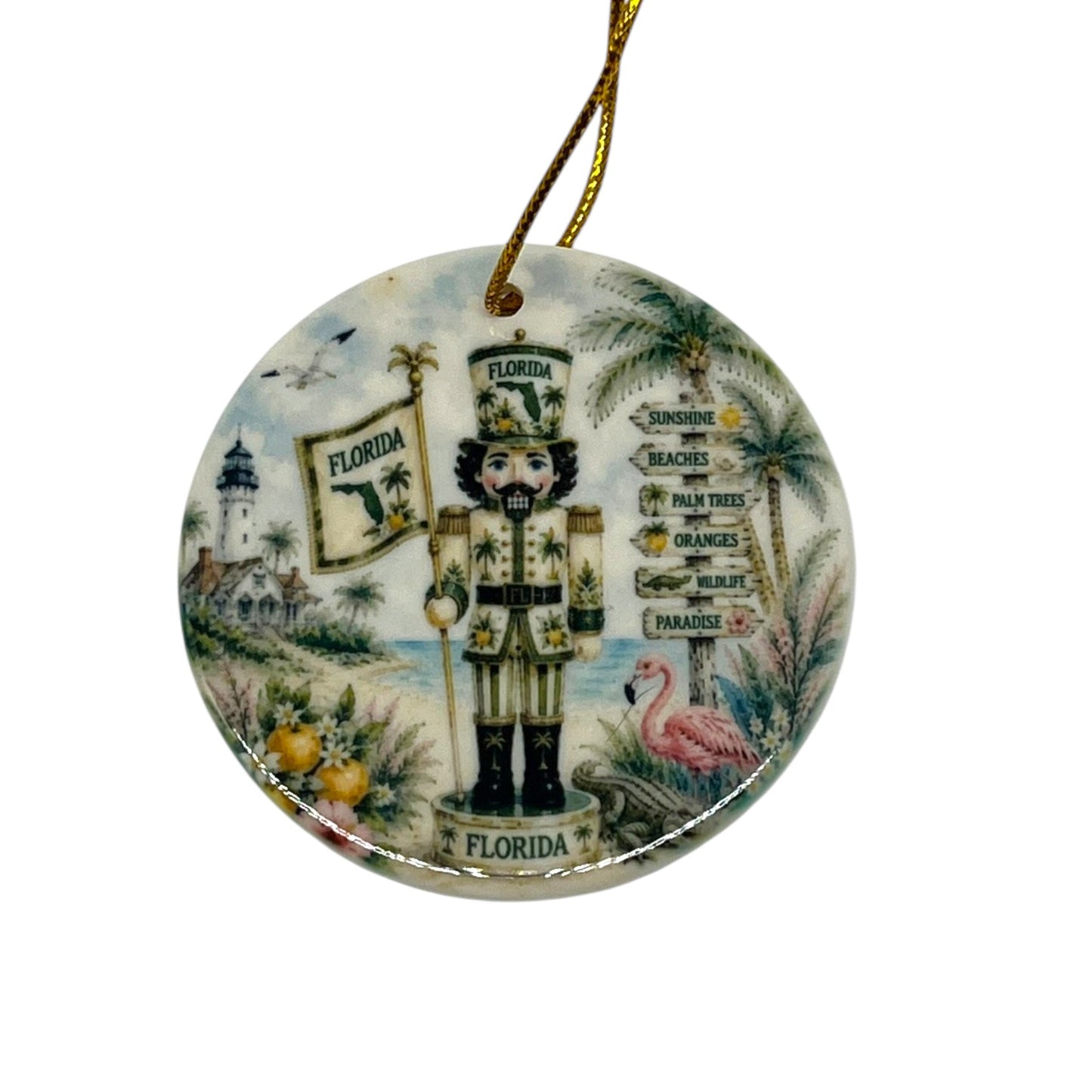 Florida Nutcracker Porcelain Ornament – 3"