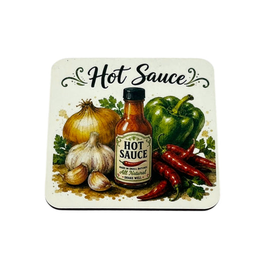 Hot Sauce Coaster – 4" Square