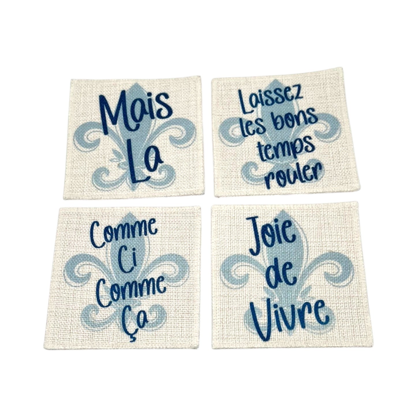 Cajun French Coasters (linen - set of 4)