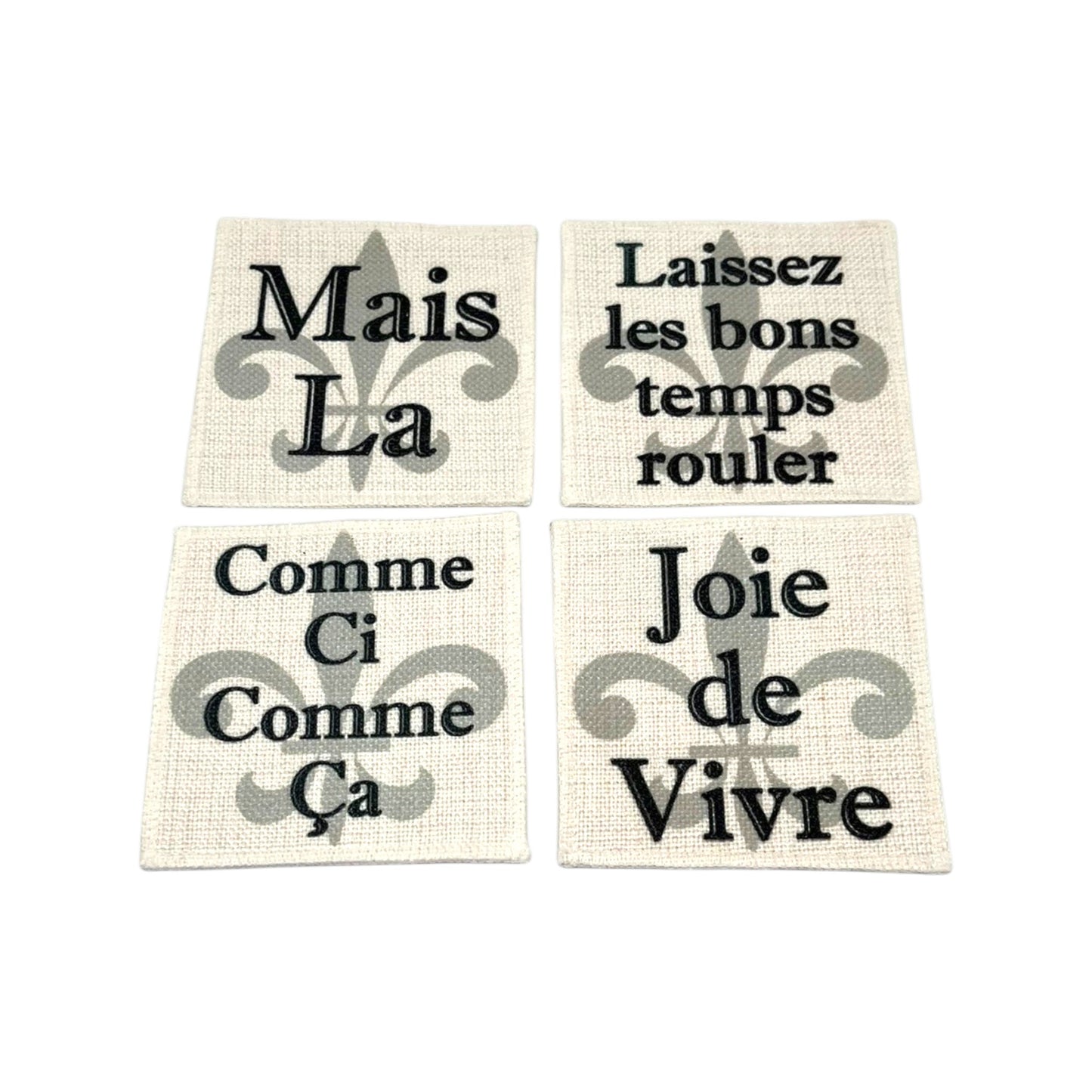 Cajun French Coasters (linen - set of 4)