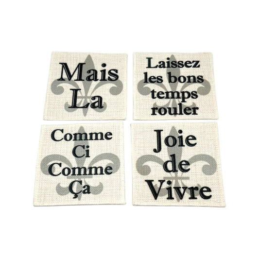 Cajun French Coasters (linen - set of 4)