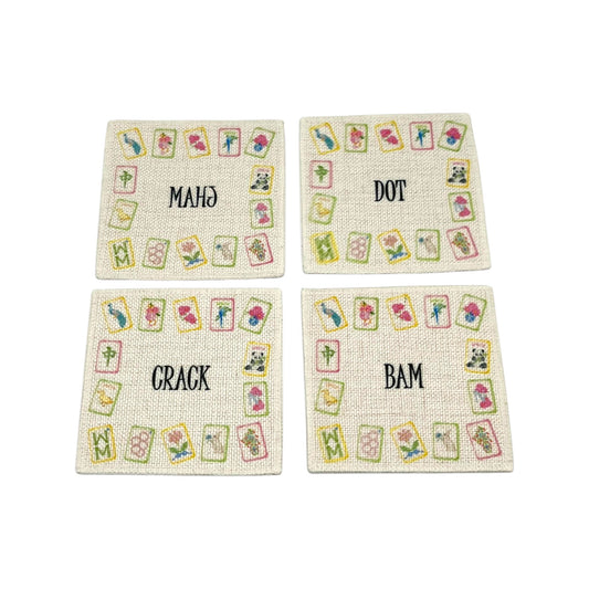 Mahjong Coasters (linen - set of 4)