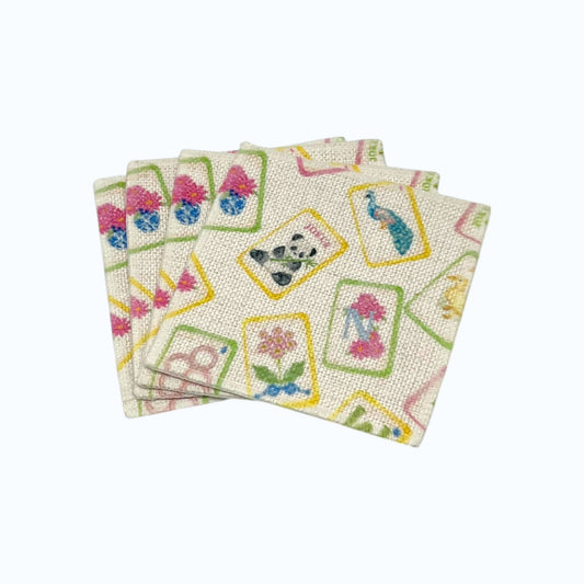 Mahjong Coasters (linen - set of 4)