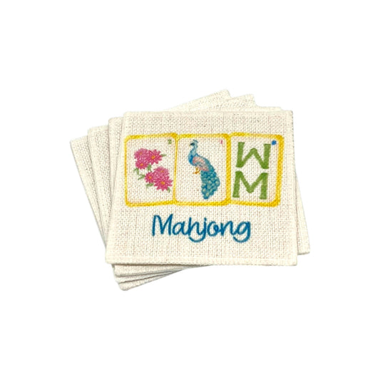 Mahjong Coasters (linen - set of 4)