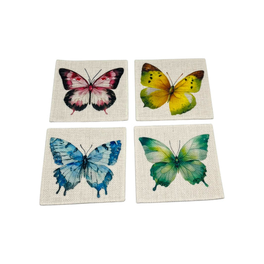 Butterfly Coasters (linen - set of 4)