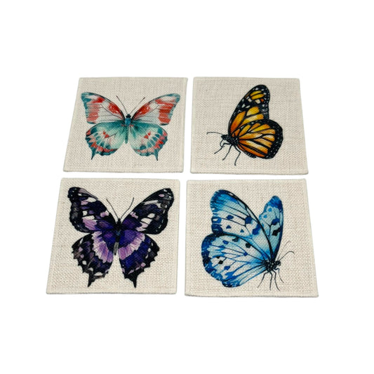 Butterfly Coasters (linen - set of 4)