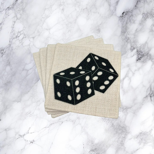 Dice Coasters (linen - set of 4)