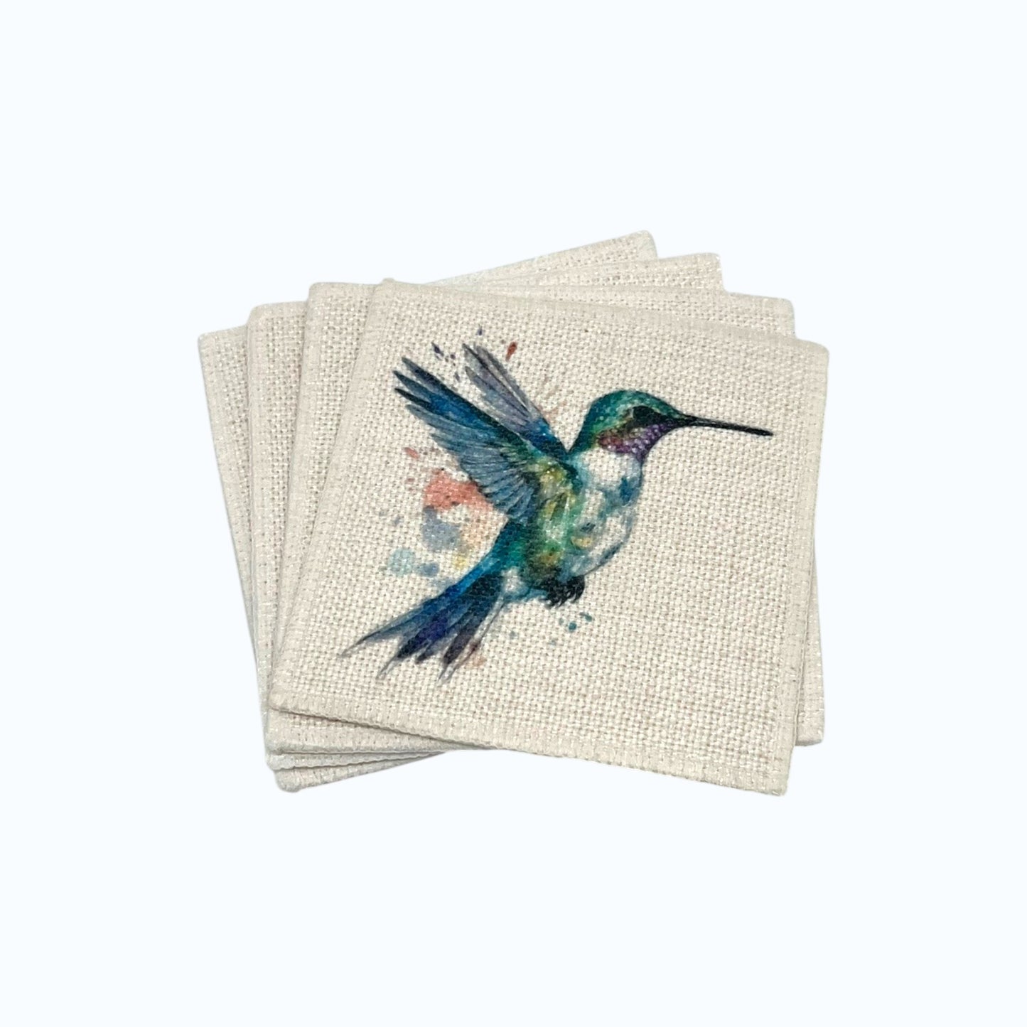Hummingbird Coasters (linen - set of 4)