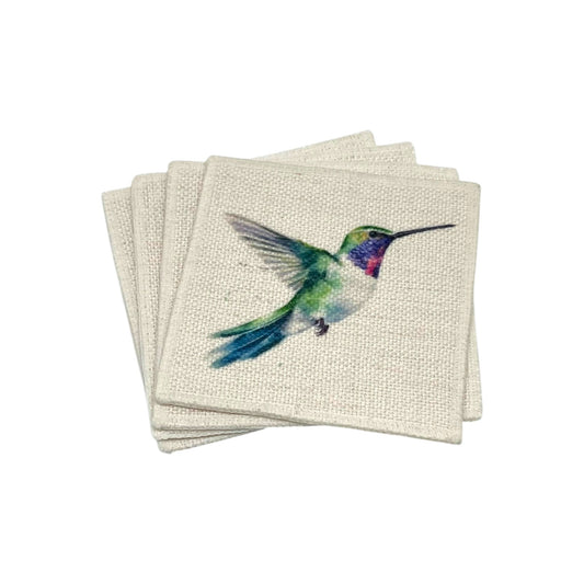 Hummingbird Coasters (linen - set of 4)
