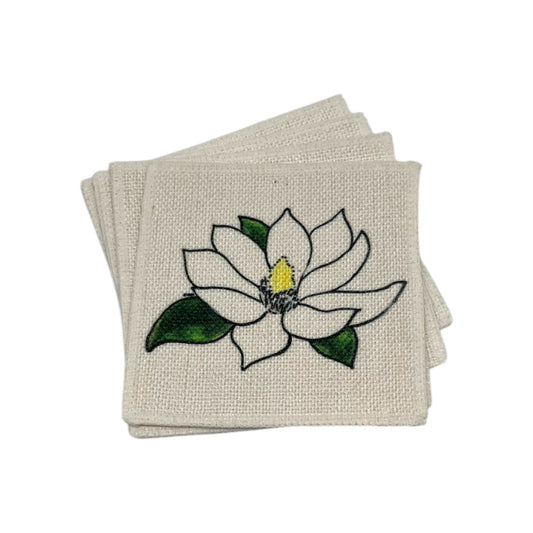 Magnolia Coasters (linen - set of 4)