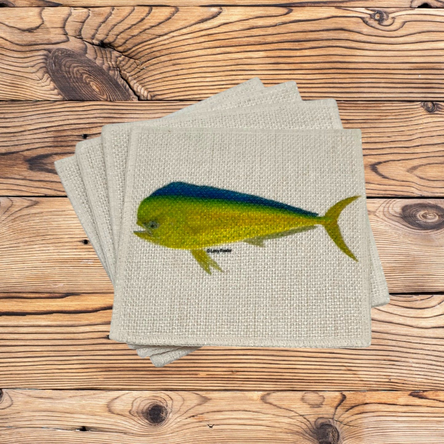 Mahi Mahi Coasters (linen - set of 4)