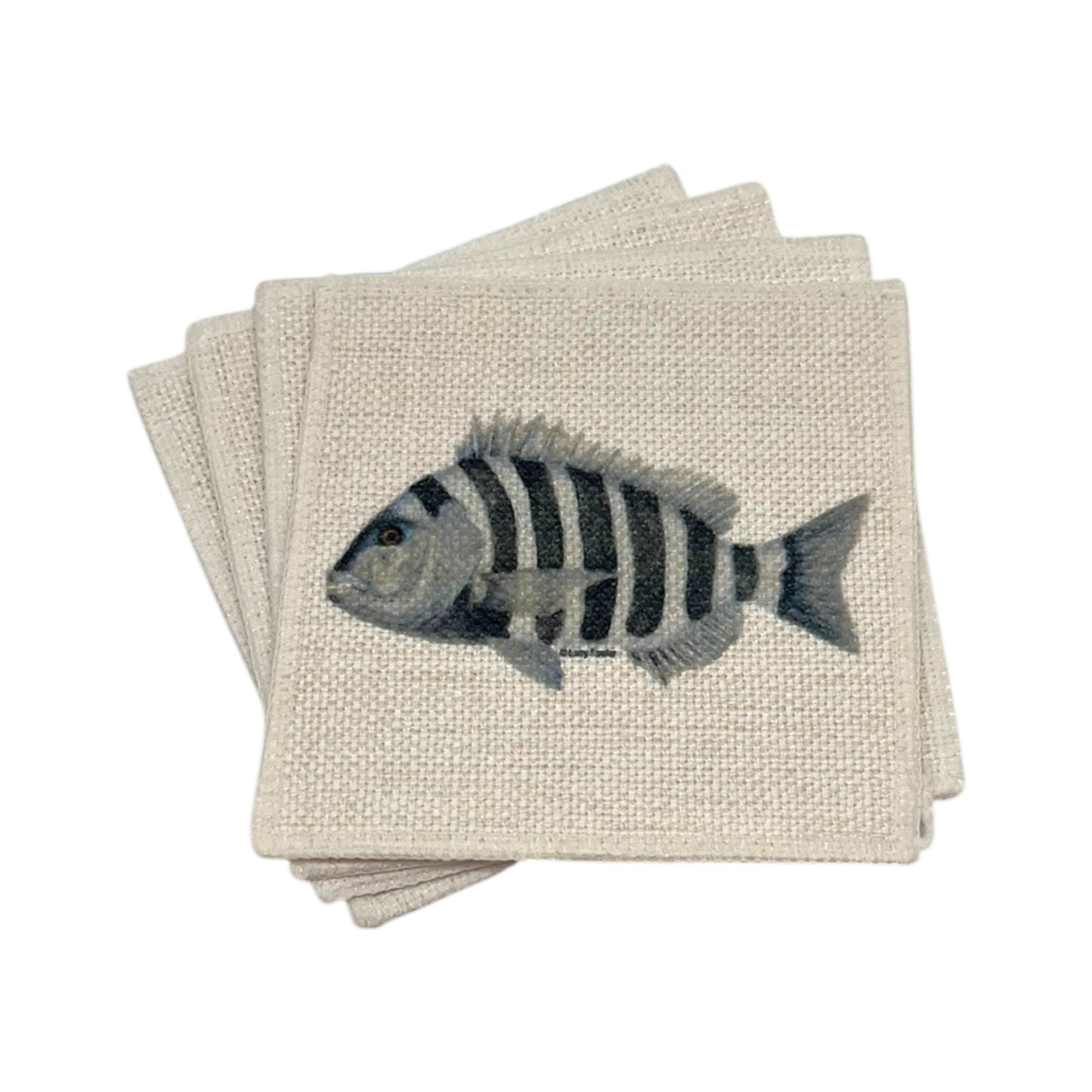 Sheephead Coasters (linen - set of 4)
