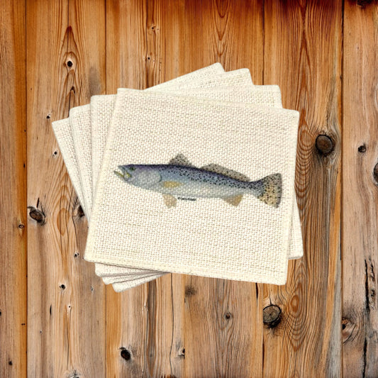 Speckle Trout Coasters (linen - set of 4)