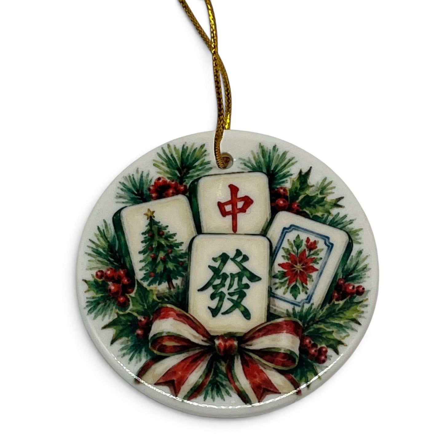 Christmas Winning Hand Porcelain Ornament – 3"