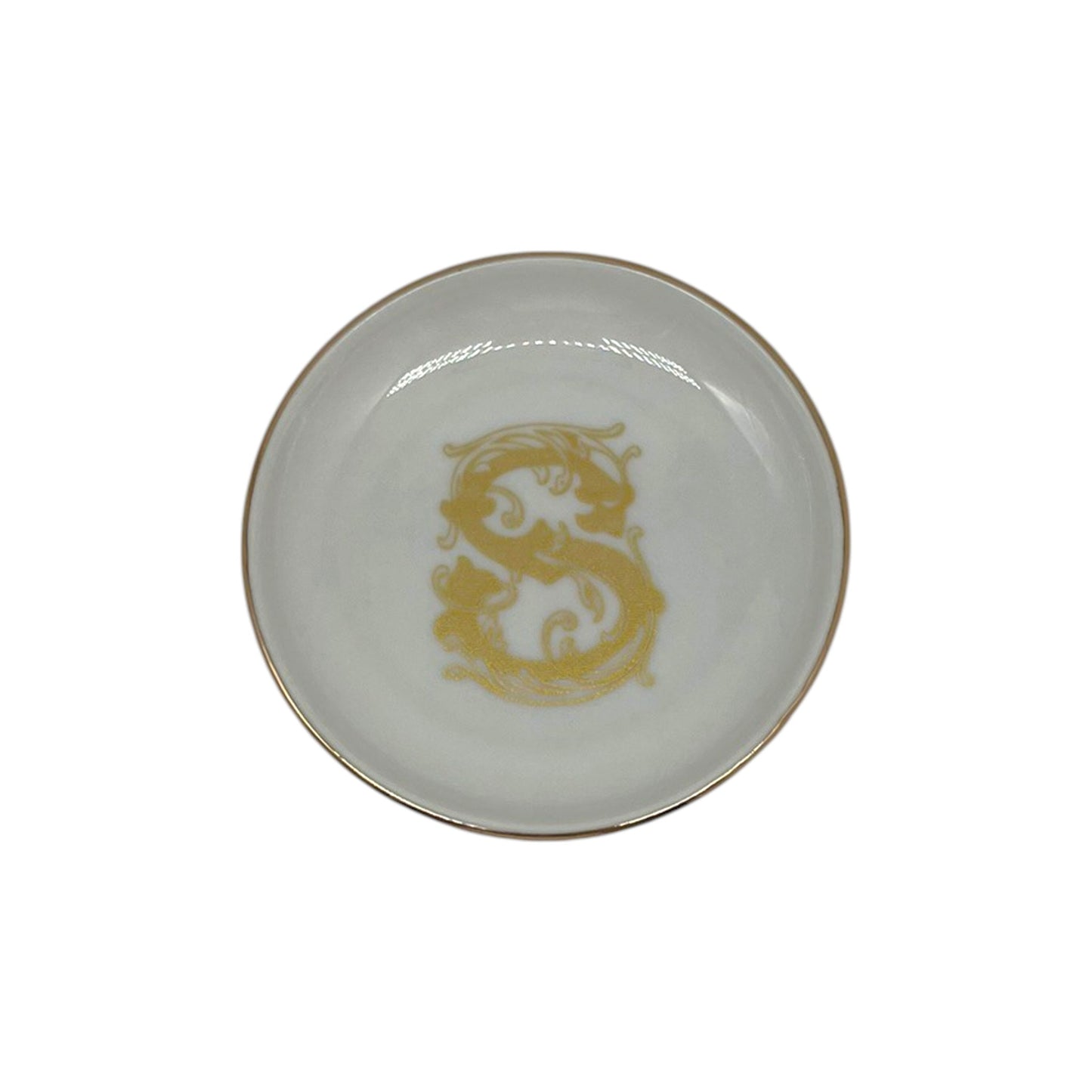 Monogram Gold Banded Catchall Dish, 4" – Faux Gold