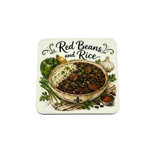Red Beans & Rice Coaster – 4" Square