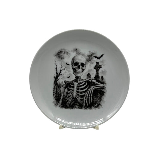 Haunted Graveyard Skeleton Coupe Plate, 6.25"