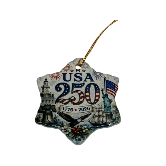USA 250 Commemorative Porcelain Ornament