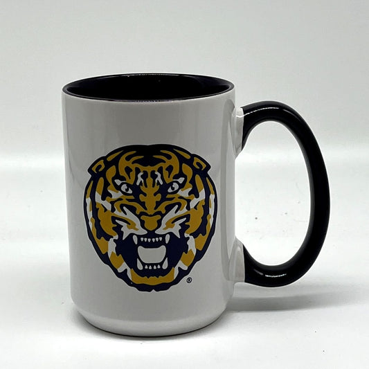 LSU Tiger Head Mug, 15 oz. (purple handle and interior)