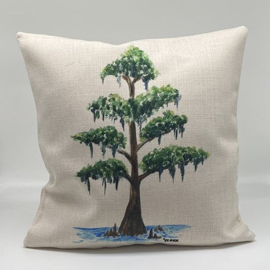 Cypress Tree Throw Pillow