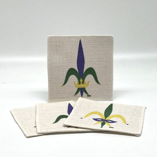 Fleur de Lis Linen Coasters (set of 4)