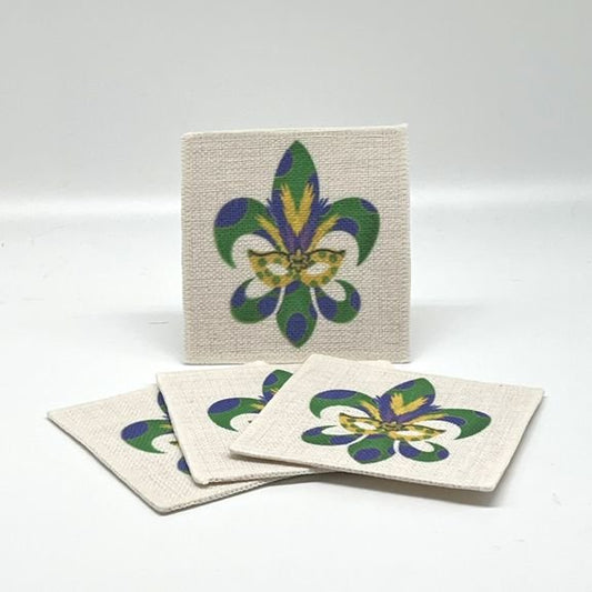 Fleur de Lis Linen Coasters (set of 4)