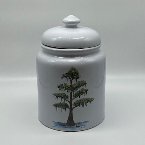 Cypress Tree Cookie Jar, 10" high