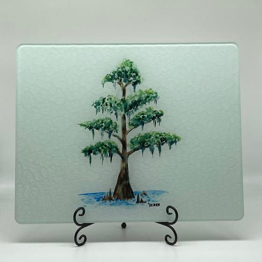 Cypress Tree Glass Cutting Board, 12" X 15" - MADE IN THE USA